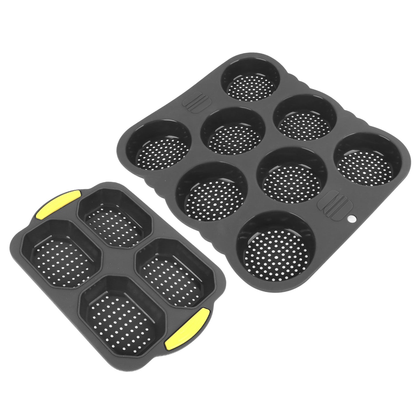 8 Cavity Silicone Hamburger Bread Mold 4 Cavity Silicone Baguette Pan for Baking Bread Ovens Microwaves Dishwashers Refrigerators