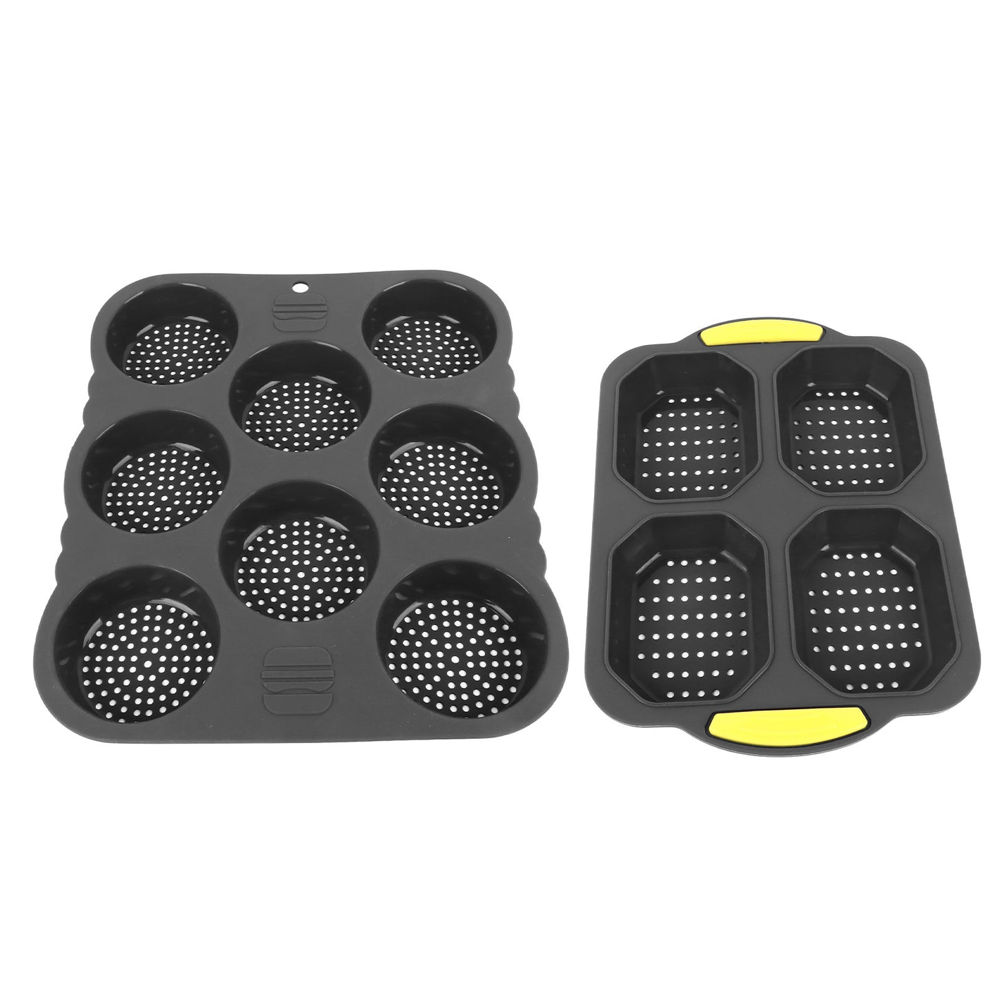 8 Cavity Silicone Hamburger Bread Mold 4 Cavity Silicone Baguette Pan for Baking Bread Ovens Microwaves Dishwashers Refrigerators