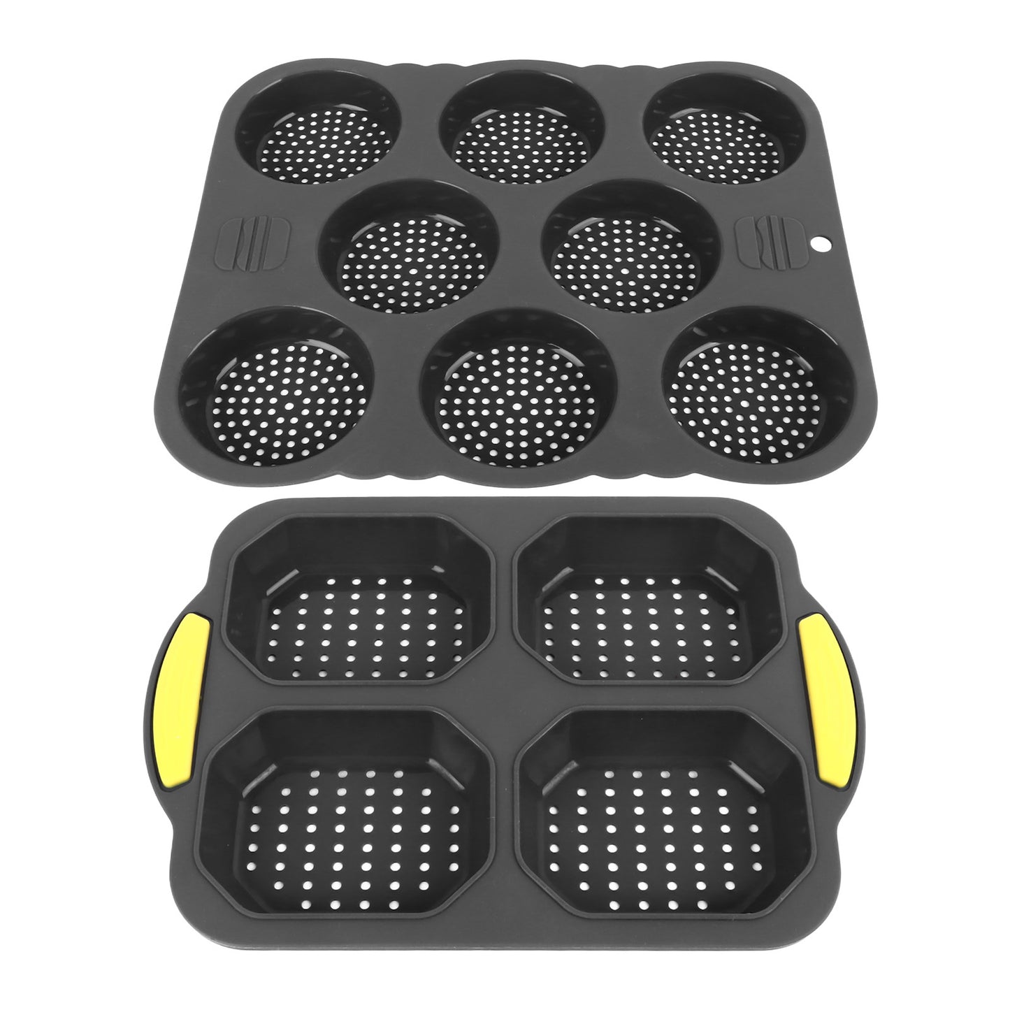 8 Cavity Silicone Hamburger Bread Mold 4 Cavity Silicone Baguette Pan for Baking Bread Ovens Microwaves Dishwashers Refrigerators