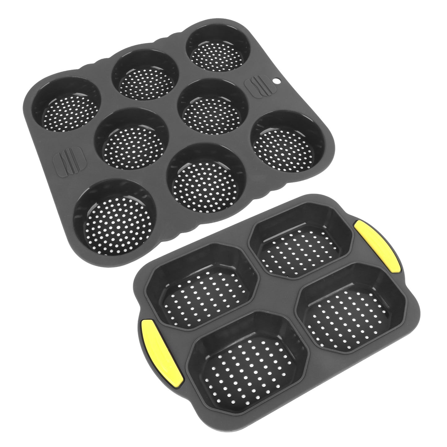 8 Cavity Silicone Hamburger Bread Mold 4 Cavity Silicone Baguette Pan for Baking Bread Ovens Microwaves Dishwashers Refrigerators