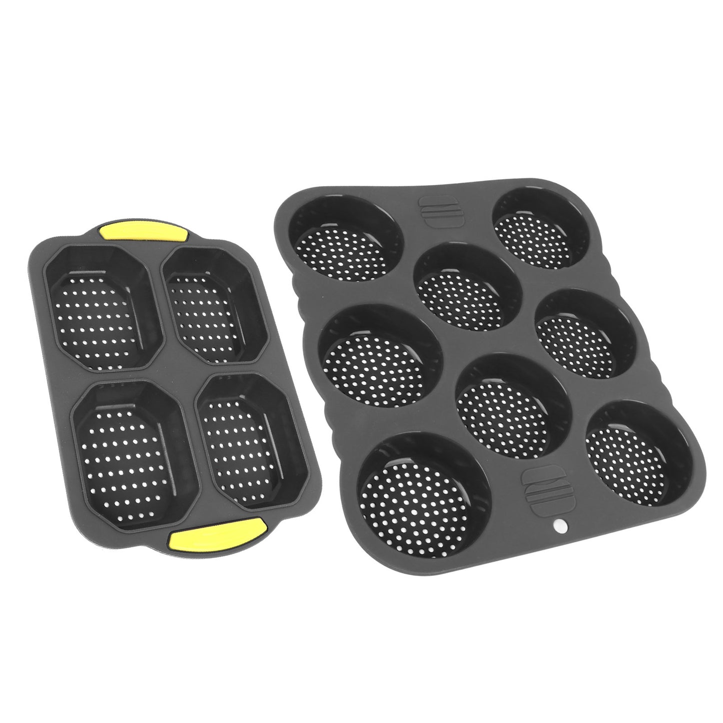 8 Cavity Silicone Hamburger Bread Mold 4 Cavity Silicone Baguette Pan for Baking Bread Ovens Microwaves Dishwashers Refrigerators