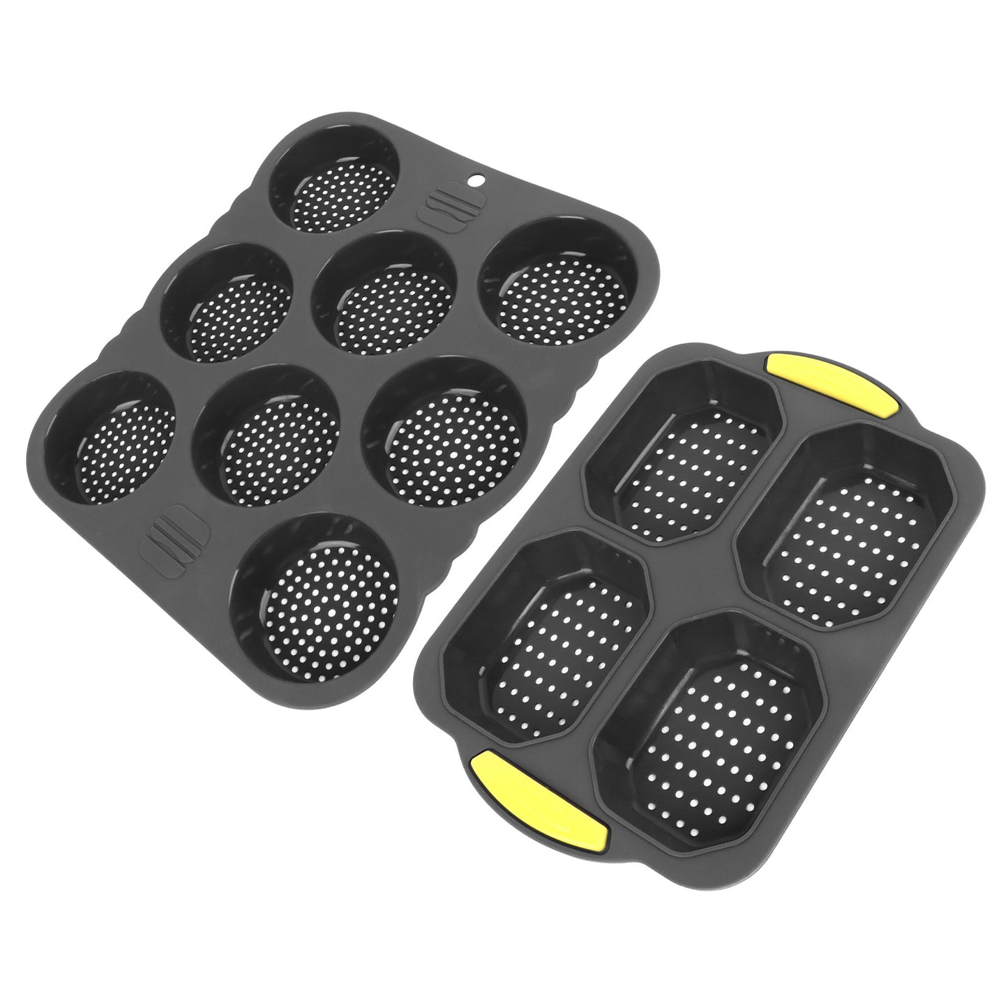 8 Cavity Silicone Hamburger Bread Mold 4 Cavity Silicone Baguette Pan for Baking Bread Ovens Microwaves Dishwashers Refrigerators